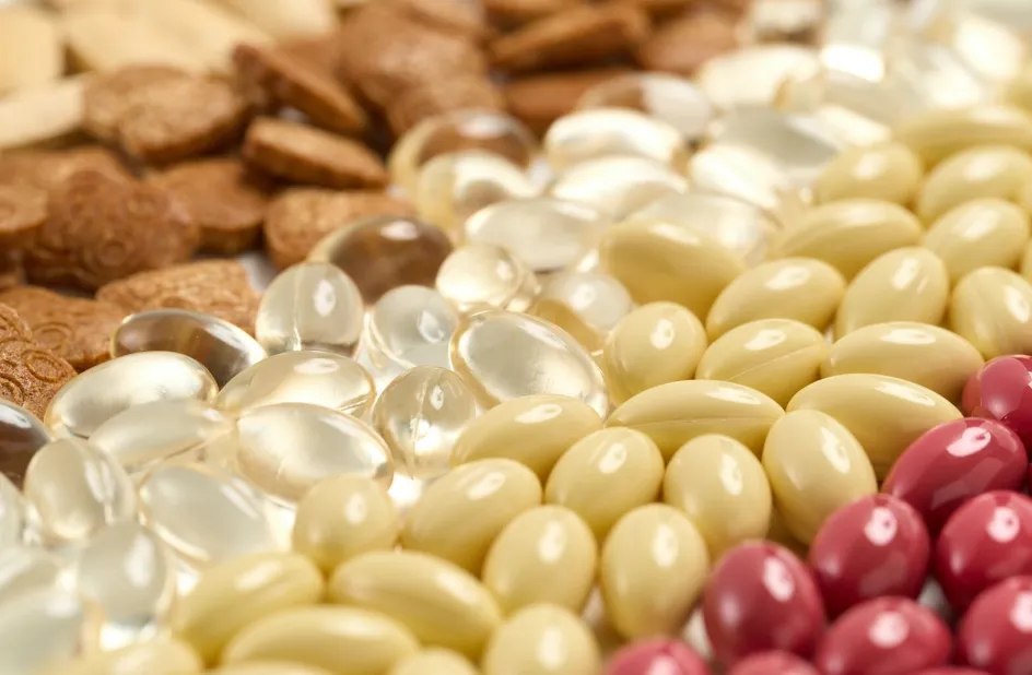 A range of softgels, capsules and tablets
